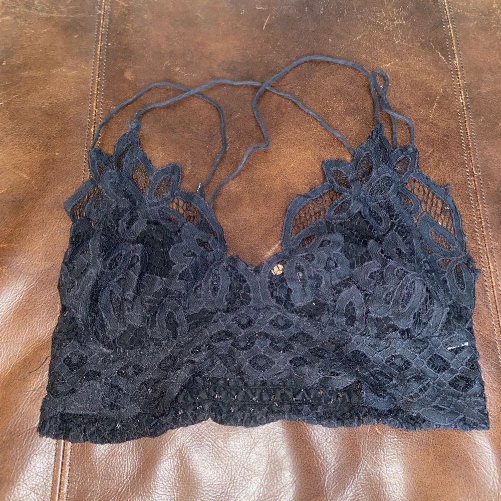 Free people black lace bra